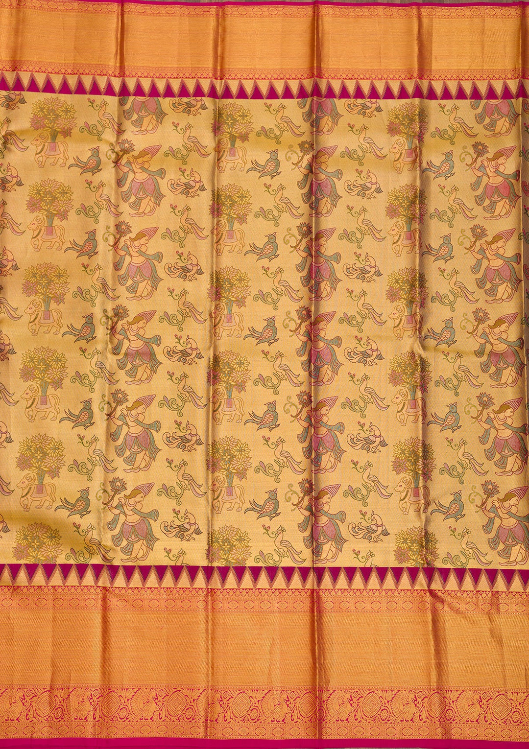 Gold Zariwork Pure Silk Saree-Koskii