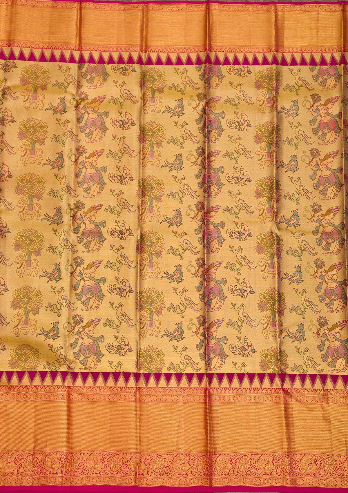 Gold Zariwork Pure Silk Saree-Koskii