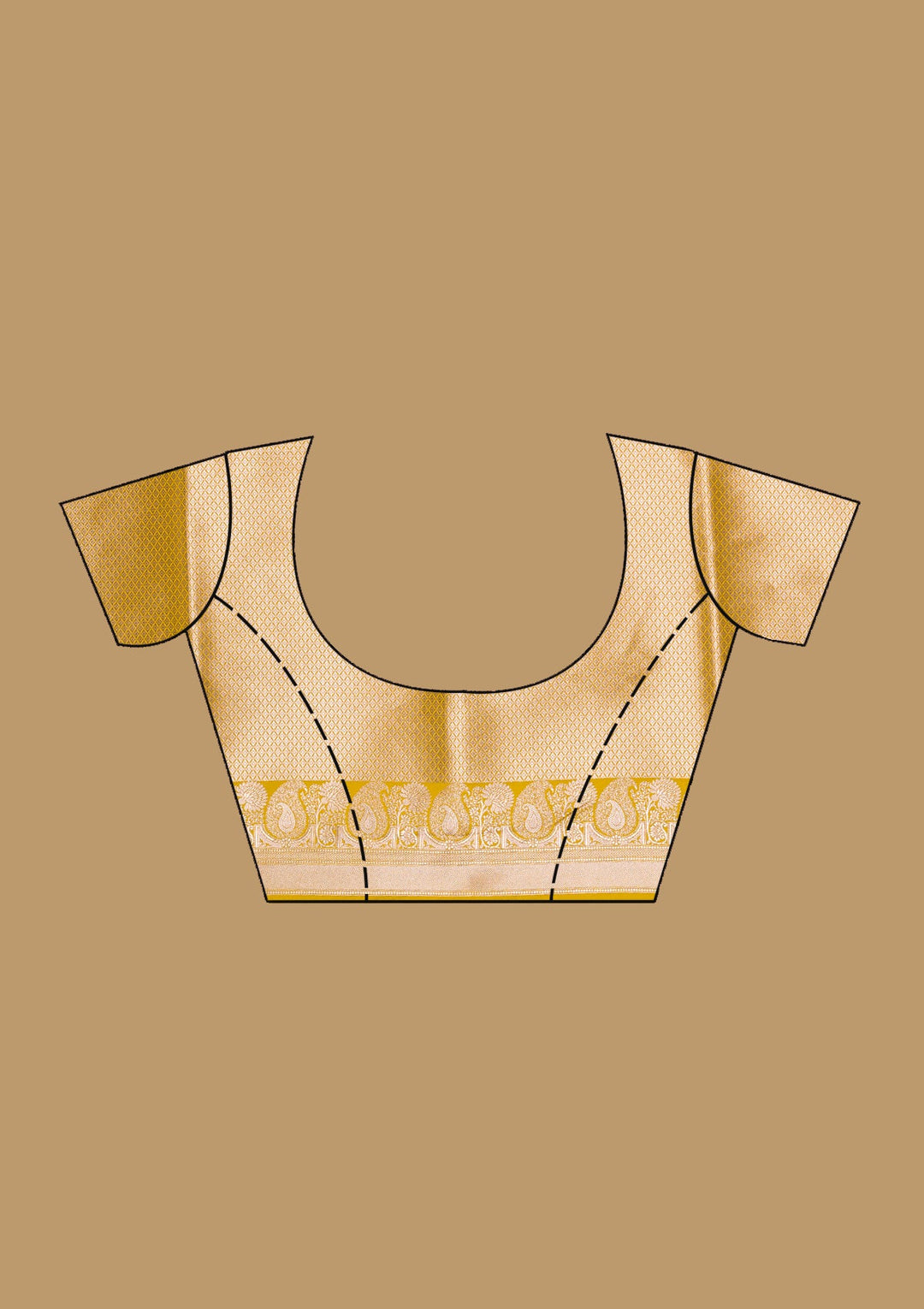Mustard Zariwork (Gold) Satin  Silk_Saree-Koskii