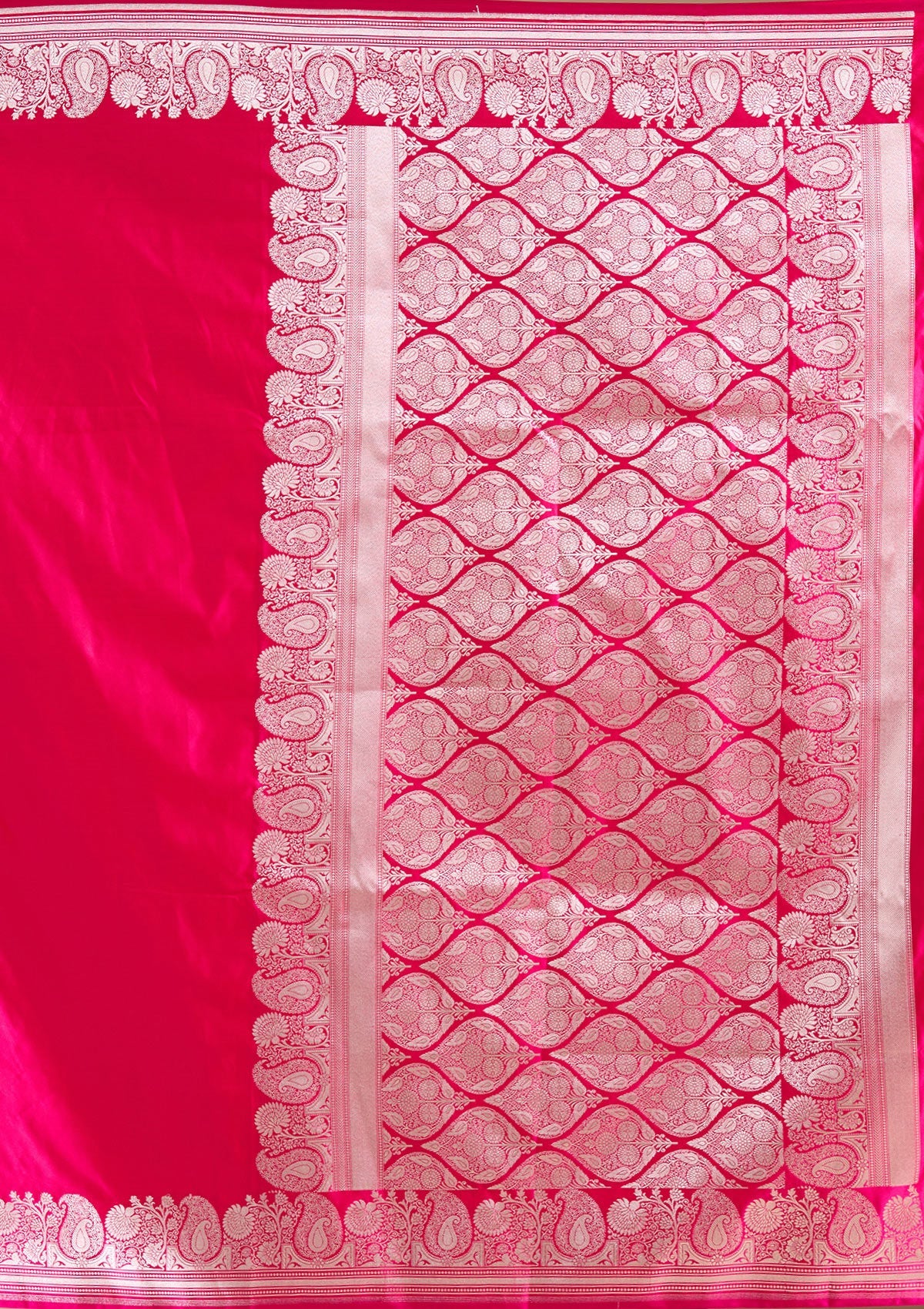 Rani Pink Zariwork (Gold) Banarasi Silk Saree-koskii