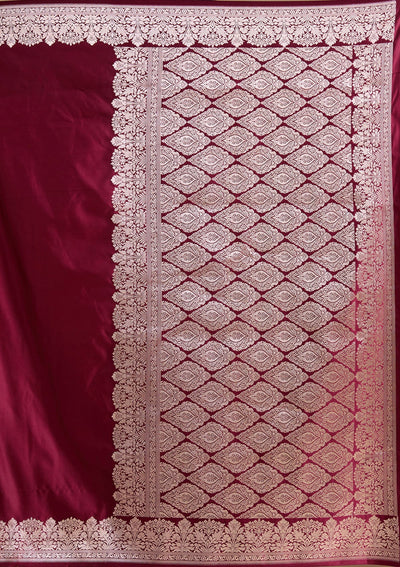 Maroon Zariwork (Gold) Banarasi Silk Saree-koskii