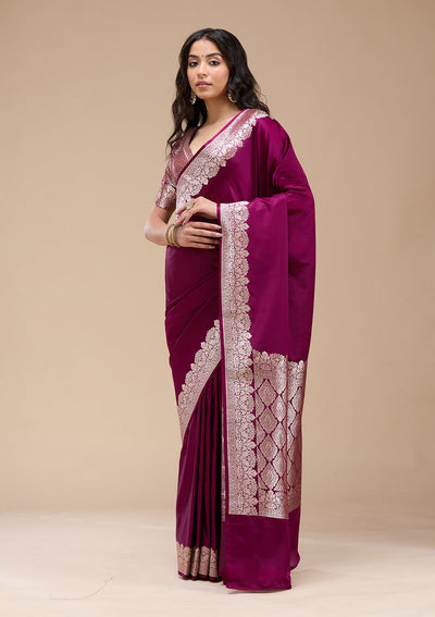Peacock Blue Zariwork (Gold) Banarasi Silk Saree-koskii