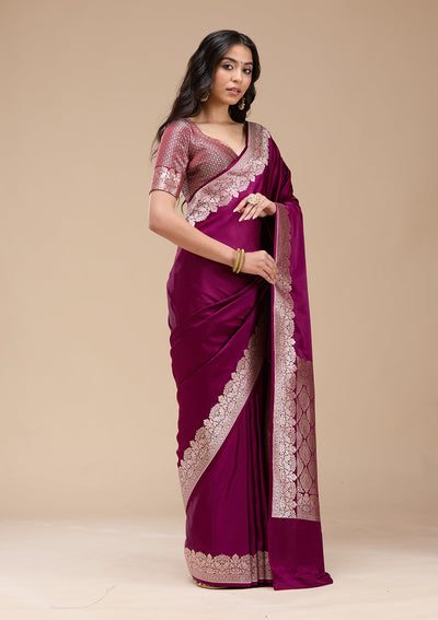 Peacock Blue Zariwork (Gold) Banarasi Silk Saree-koskii