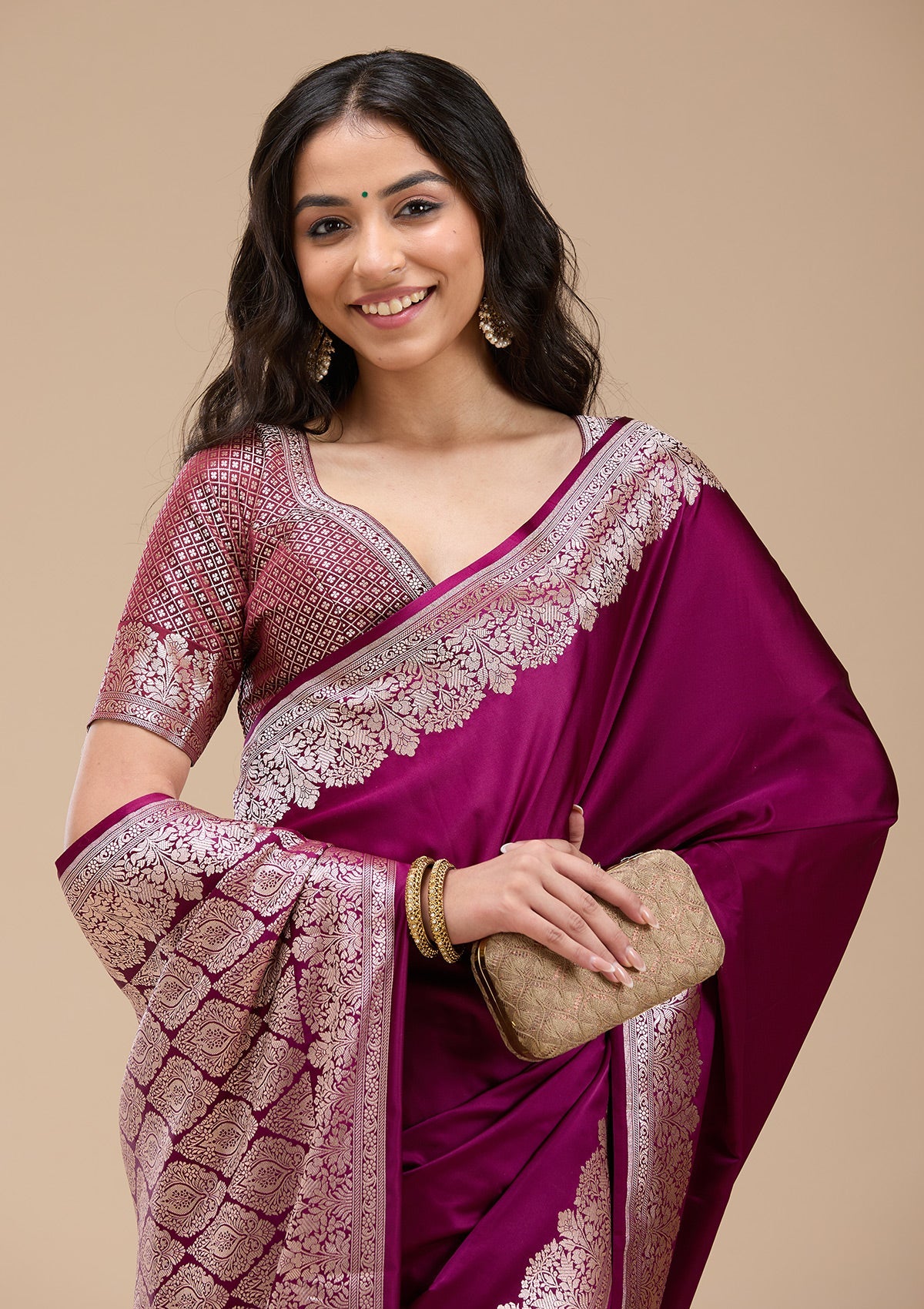 Peacock Blue Zariwork (Gold) Banarasi Silk Saree-koskii