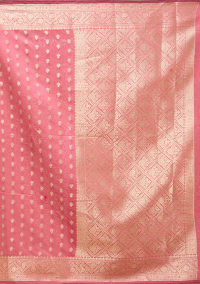 Onion Pink Banarasi Silk Saree-koskii