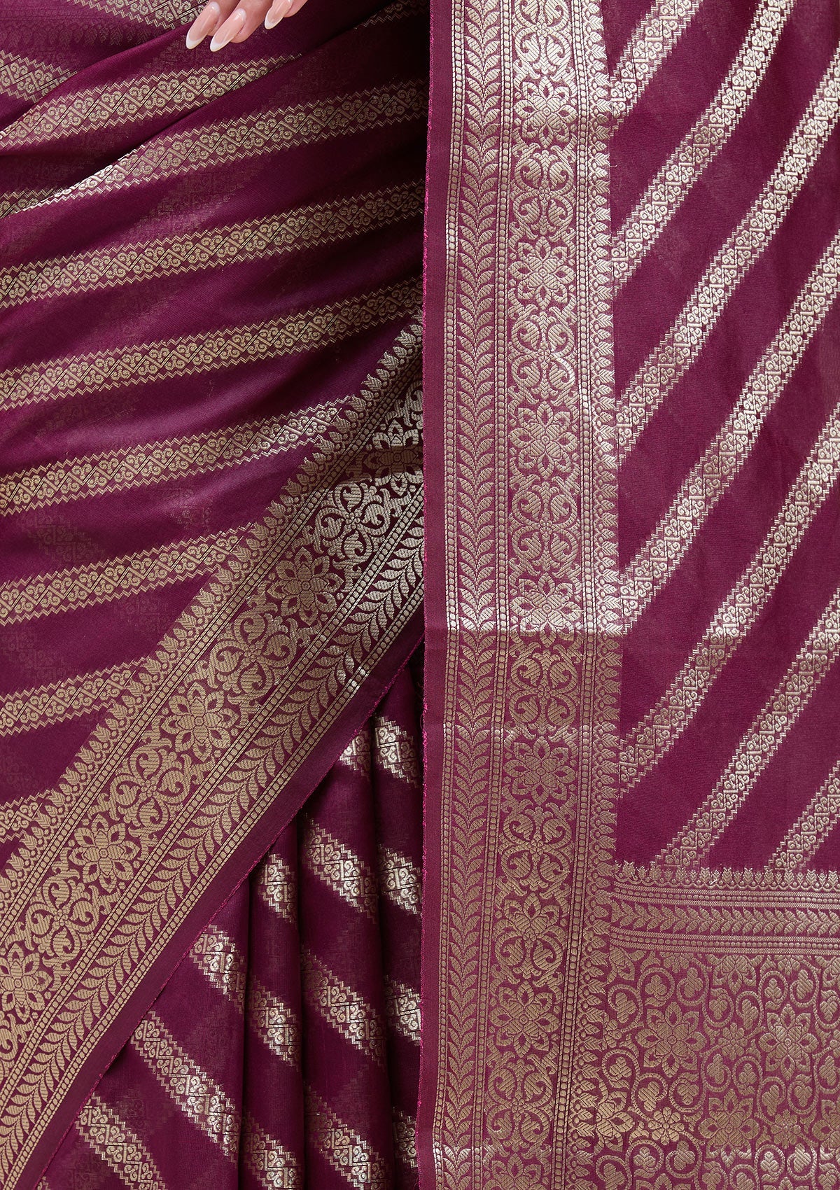 Brown  Zariwork (Gold) Banarasi Silk Saree-koskii