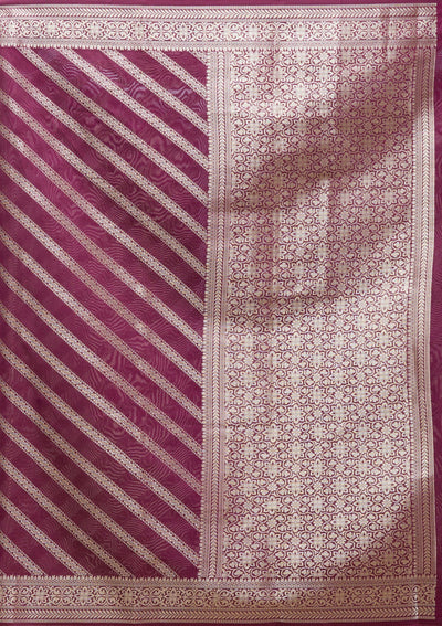 Brown  Zariwork (Gold) Banarasi Silk Saree-koskii