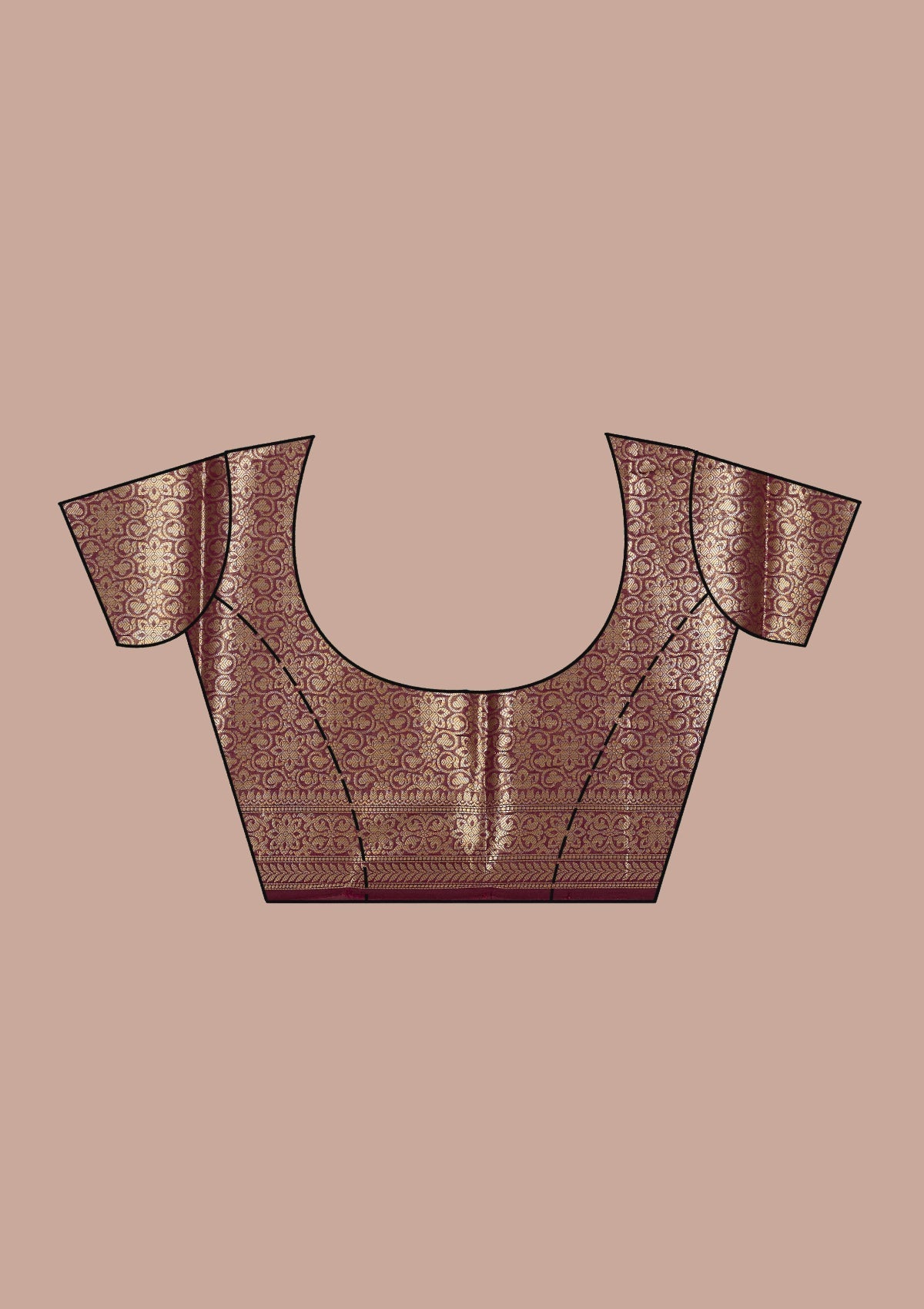 Brown  Zariwork (Gold) Banarasi Silk Saree-koskii