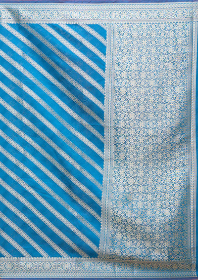 Royal Blue Zariwork (Gold) Banarasi Silk Saree-koskii