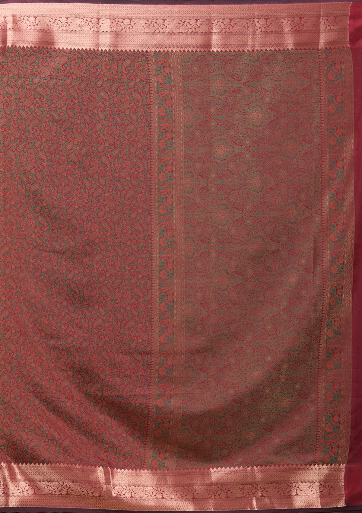 Orange Zariwork (Gold) Banarasi Silk Saree-koskii