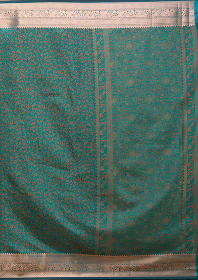 Rama Green Zariwork (Gold) Banarasi Silk Saree-koskii
