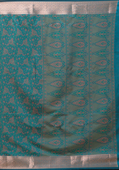 Bottle Green Zariwork (Gold) Banarasi Silk Saree-koskii
