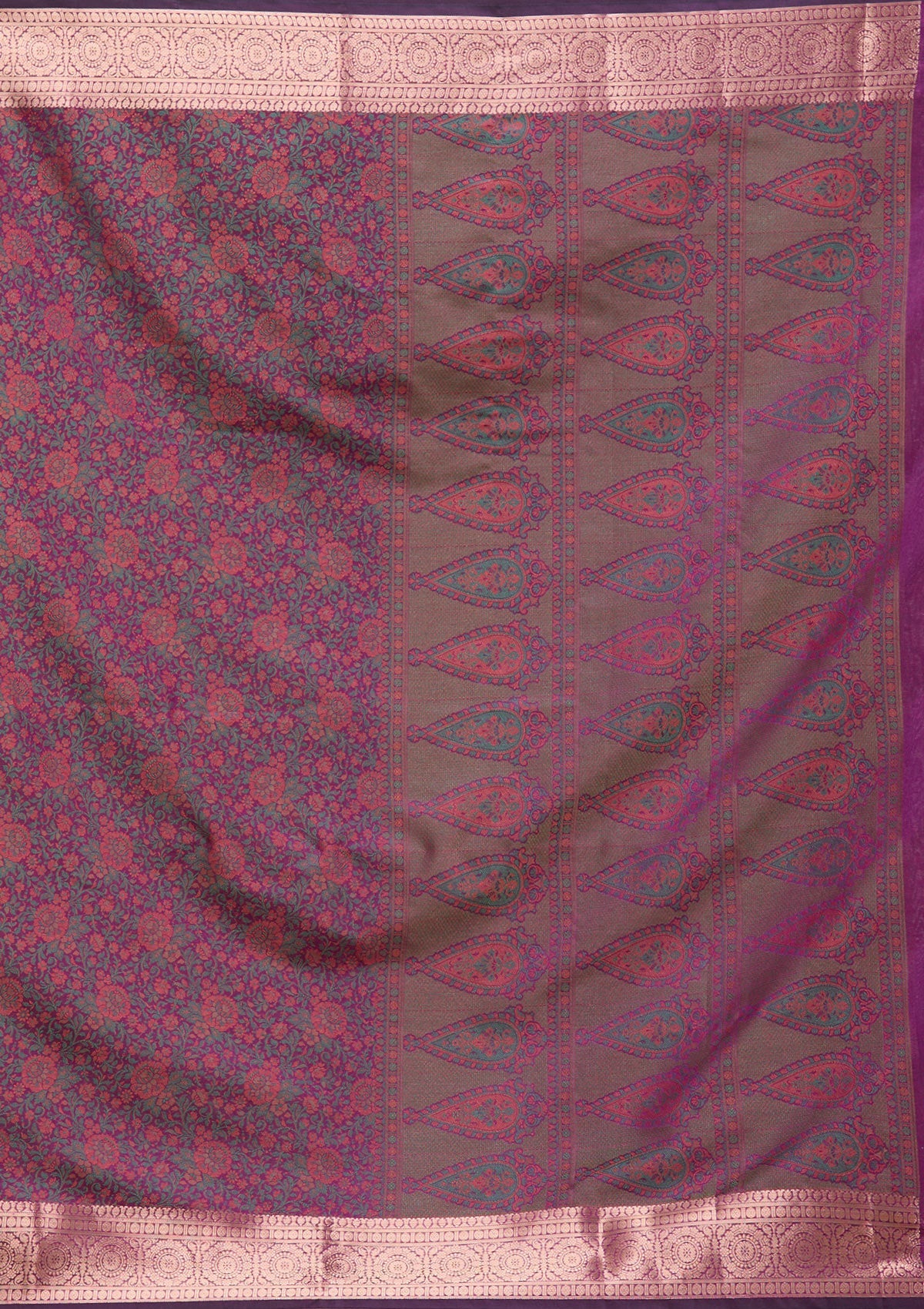 Purple Zariwork (Gold) Banarasi Silk Saree-koskii