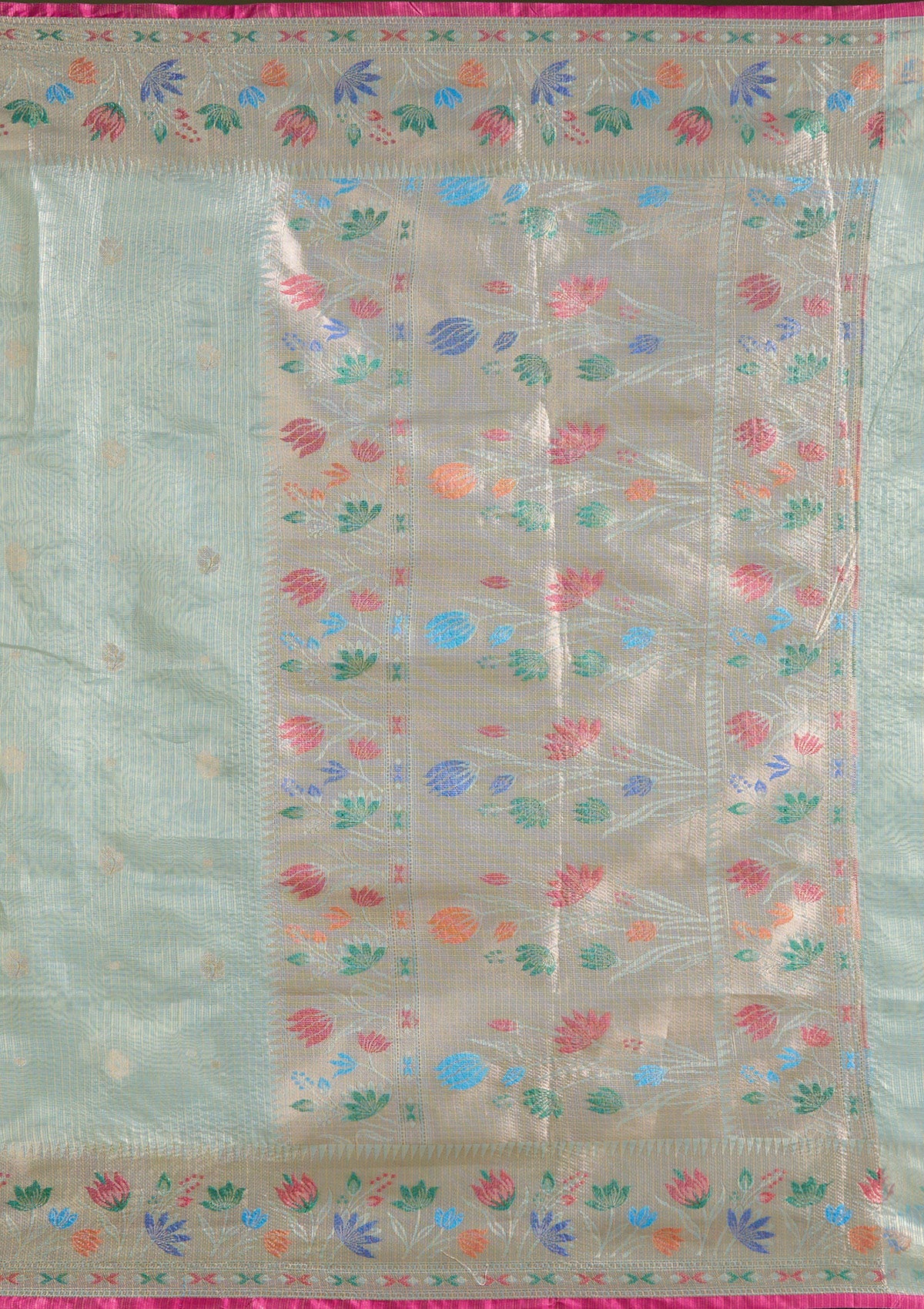 Sea Green  Zariwork (Gold) Banarasi Silk Saree-koskii