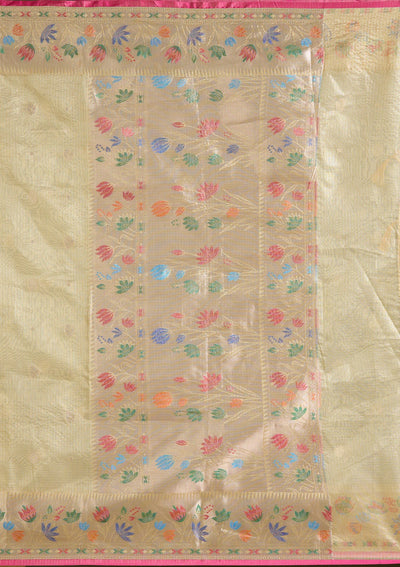 Yellow Zariwork (Gold) Banarasi Silk Saree-koskii