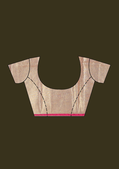 Onion Pink  Zariwork (Gold) Banarasi Silk Saree-koskii