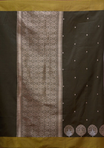 Mehendi Zariwork (Gold) Silk Saree-Koskii