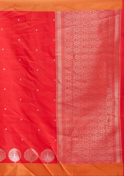 Red Zariwork (Gold) Silk Saree-Koskii