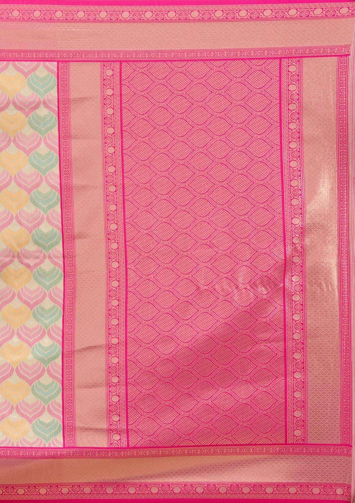 Magenta Pink Zariwork (Gold) Silk Silk_Saree-koskii