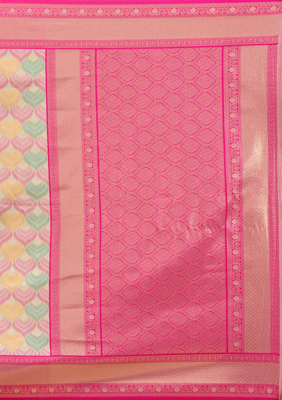 Magenta Pink Zariwork (Gold) Silk Silk_Saree-koskii