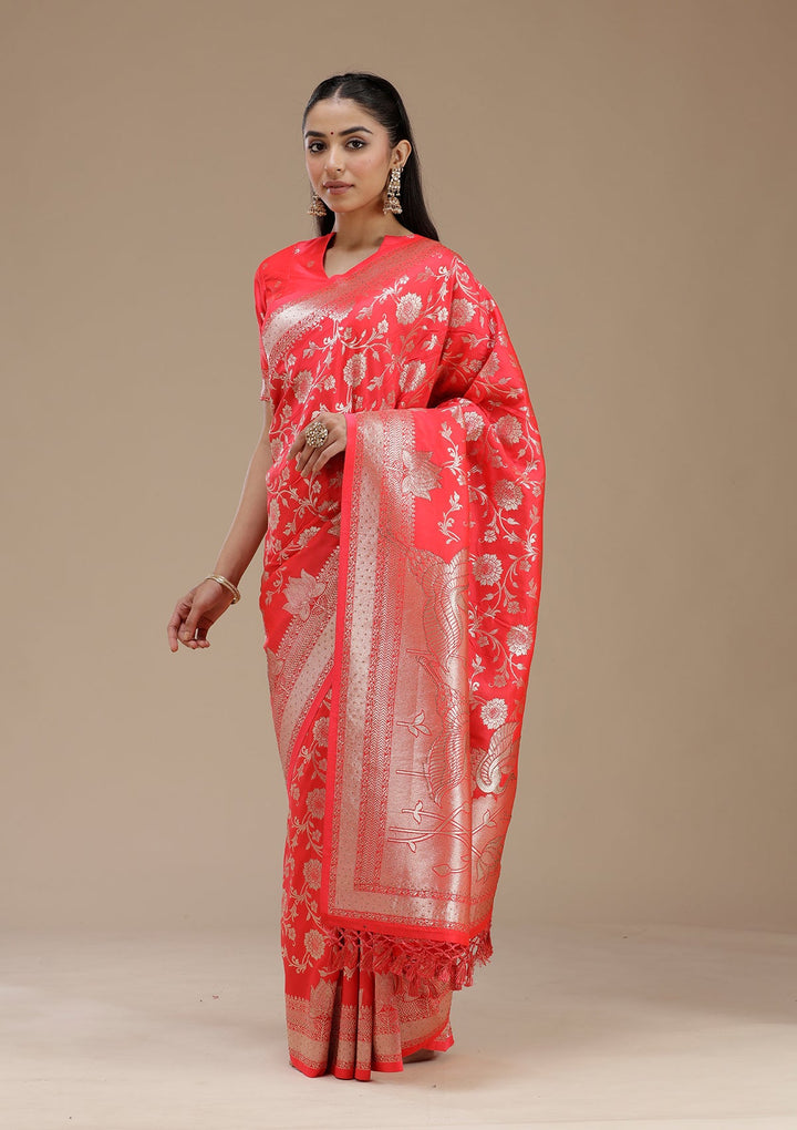 Rani Pink Stonework Silk Saree_koskii