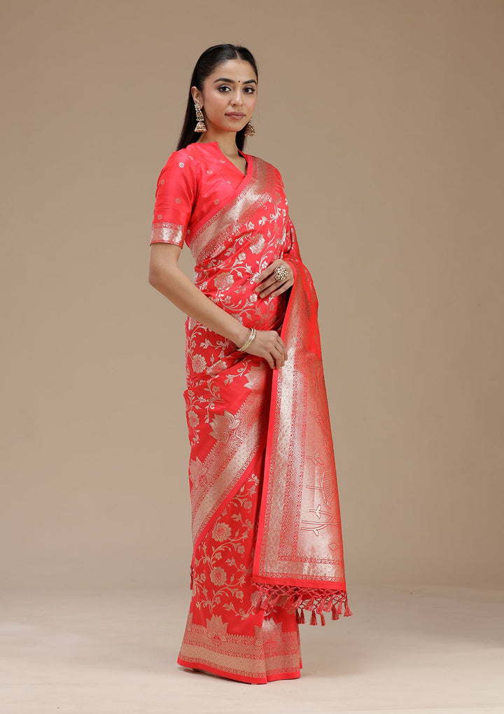 Rani Pink Stonework Silk Saree_koskii