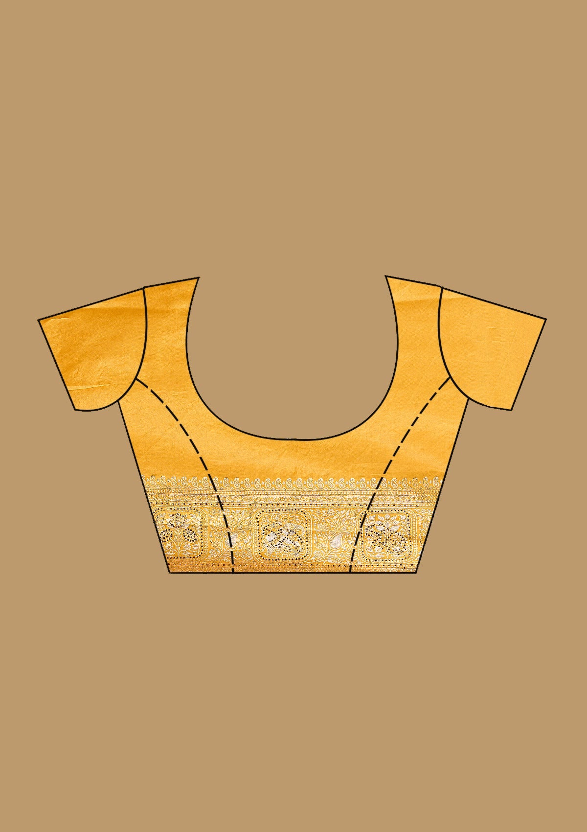 Yellow Stonework Silk Silk_Saree-Koskii