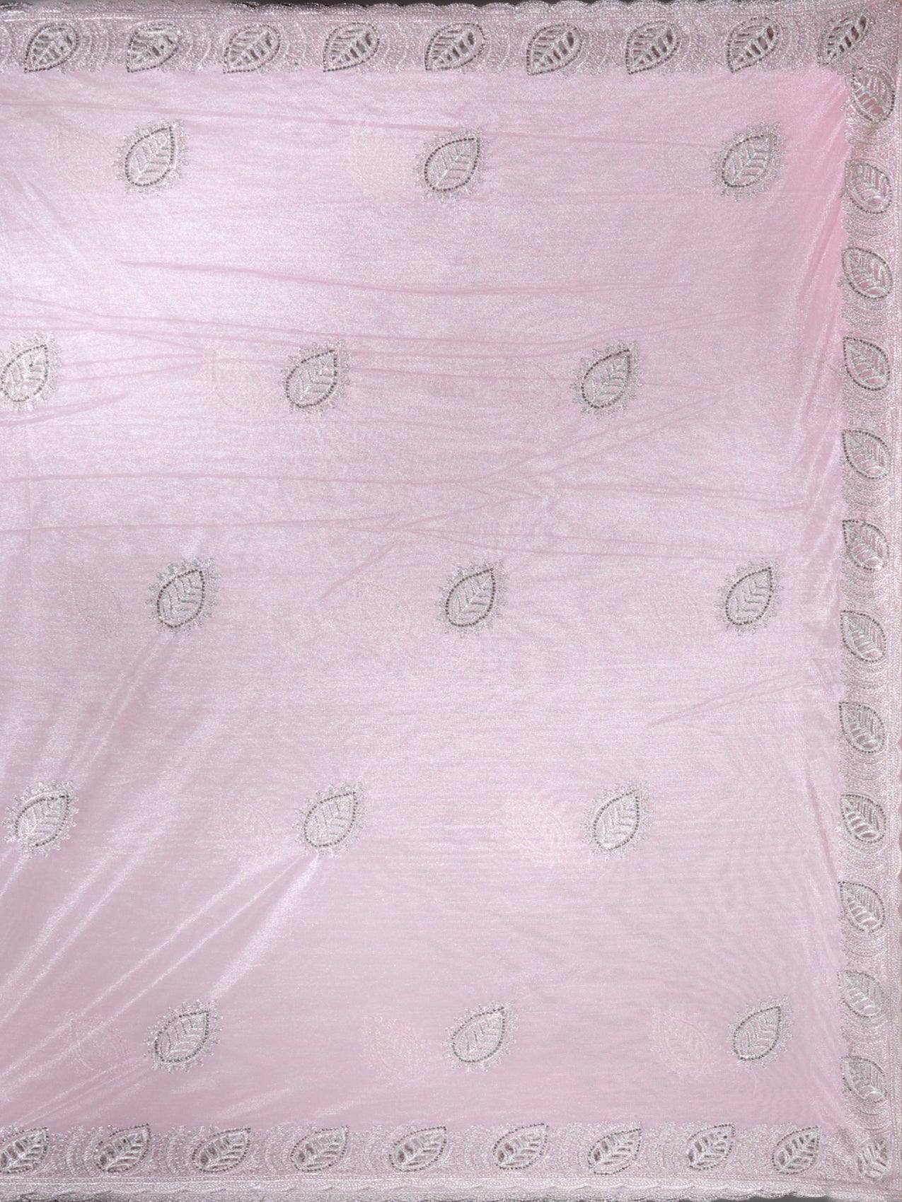 Baby Pink Cutwork Organza Saree-Koskii