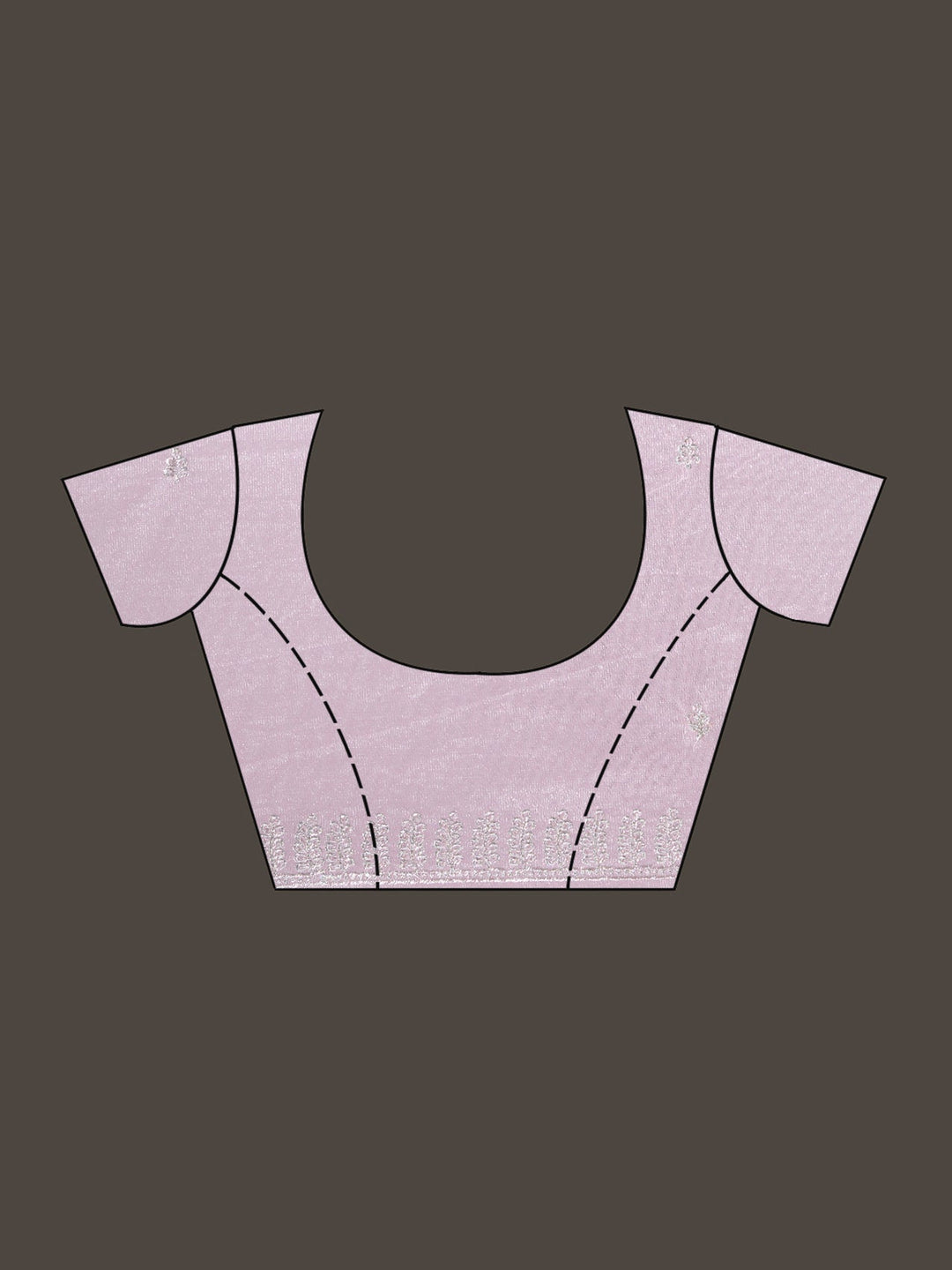 Baby Pink Cutwork Organza Saree-Koskii