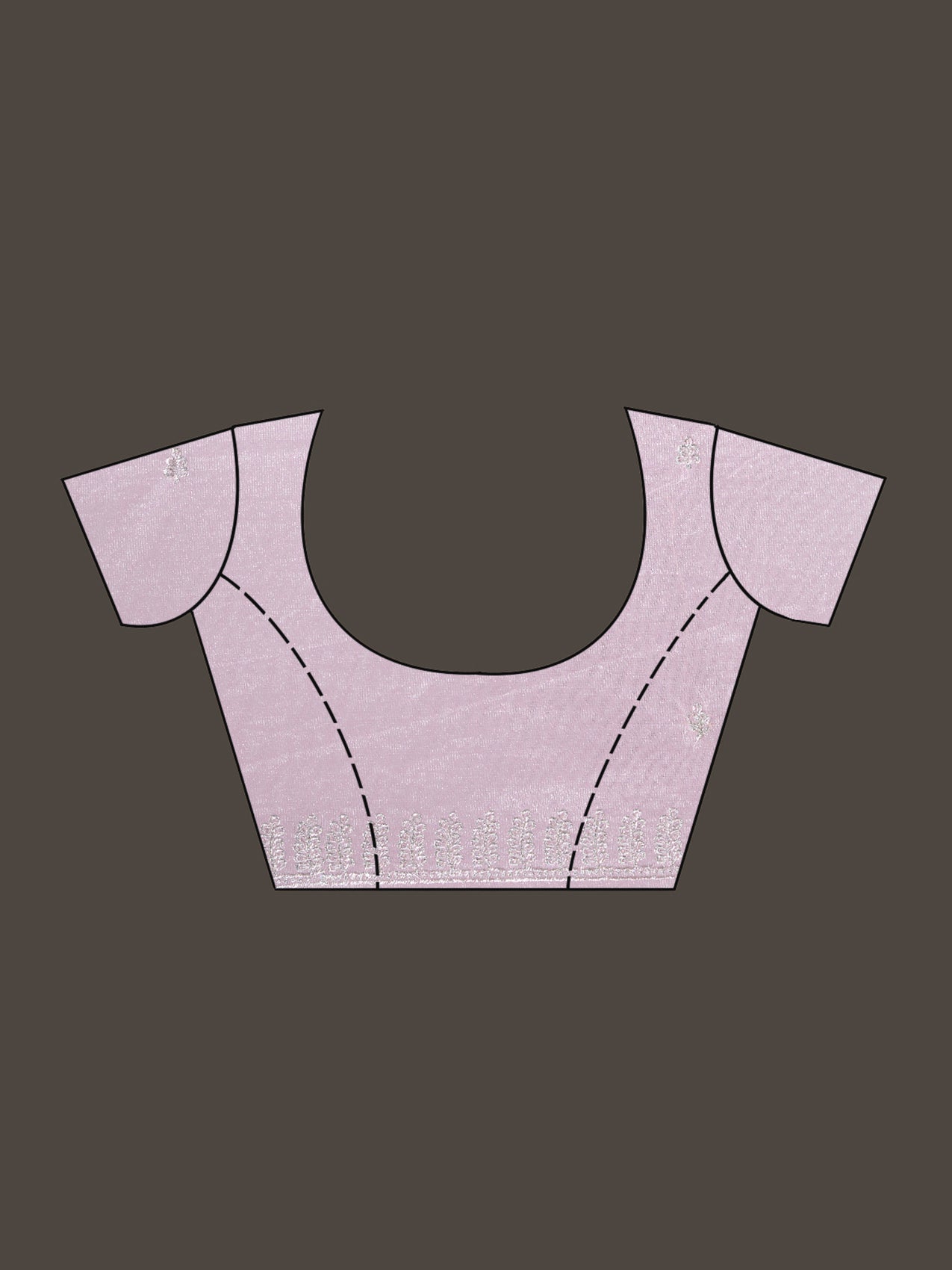 Baby Pink Cutwork Organza Saree-Koskii