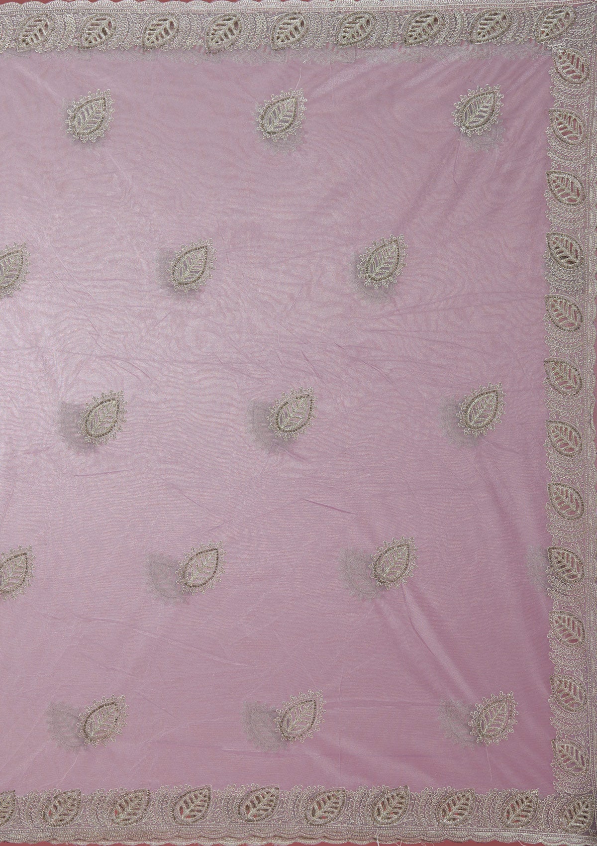 Lavender Cutwork Organza Saree-Koskii