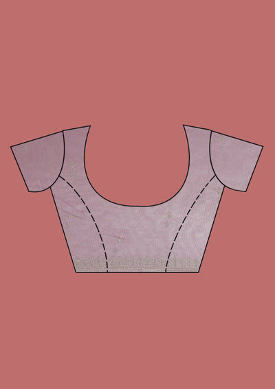 Lavender Cutwork Organza Saree-Koskii