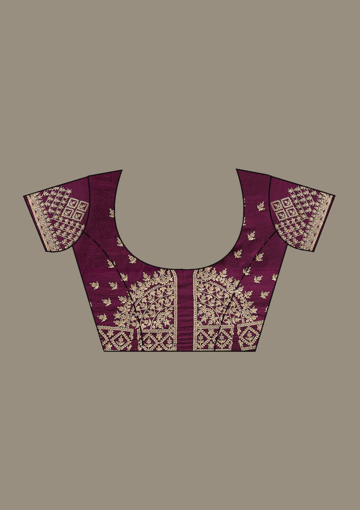 Wine Cording Georgette Saree-Koskii