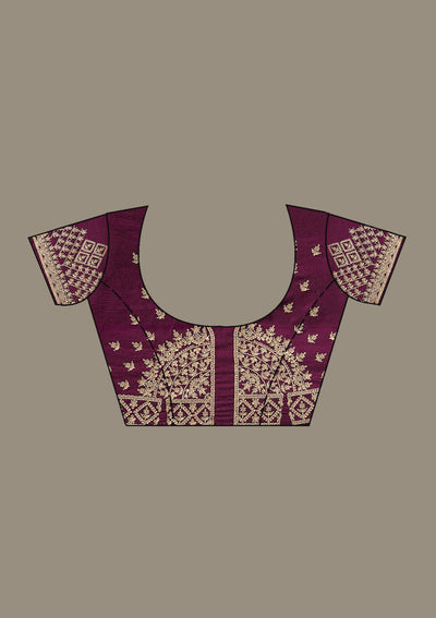 Wine Cording Georgette Saree-Koskii
