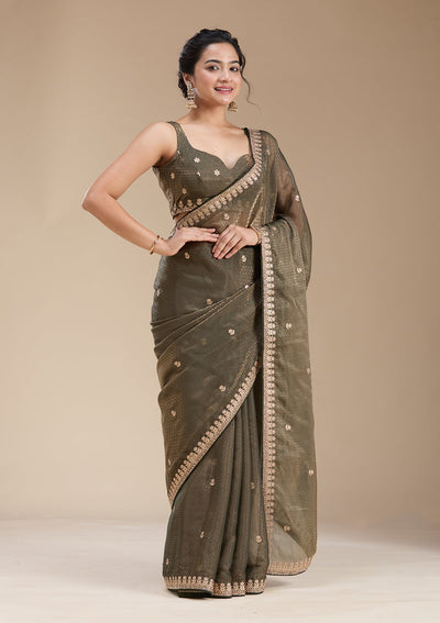 Mehendi Gotapatti Organza Saree-koskii