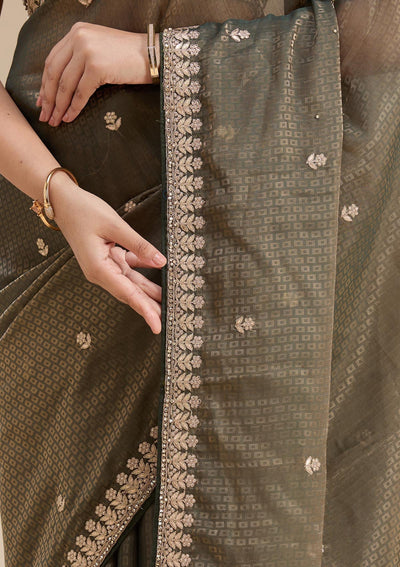 Mehendi Gotapatti Organza Saree-koskii