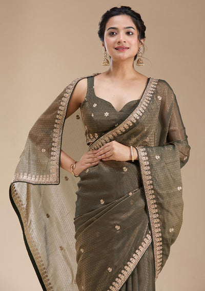 Mehendi Gotapatti Organza Saree-koskii