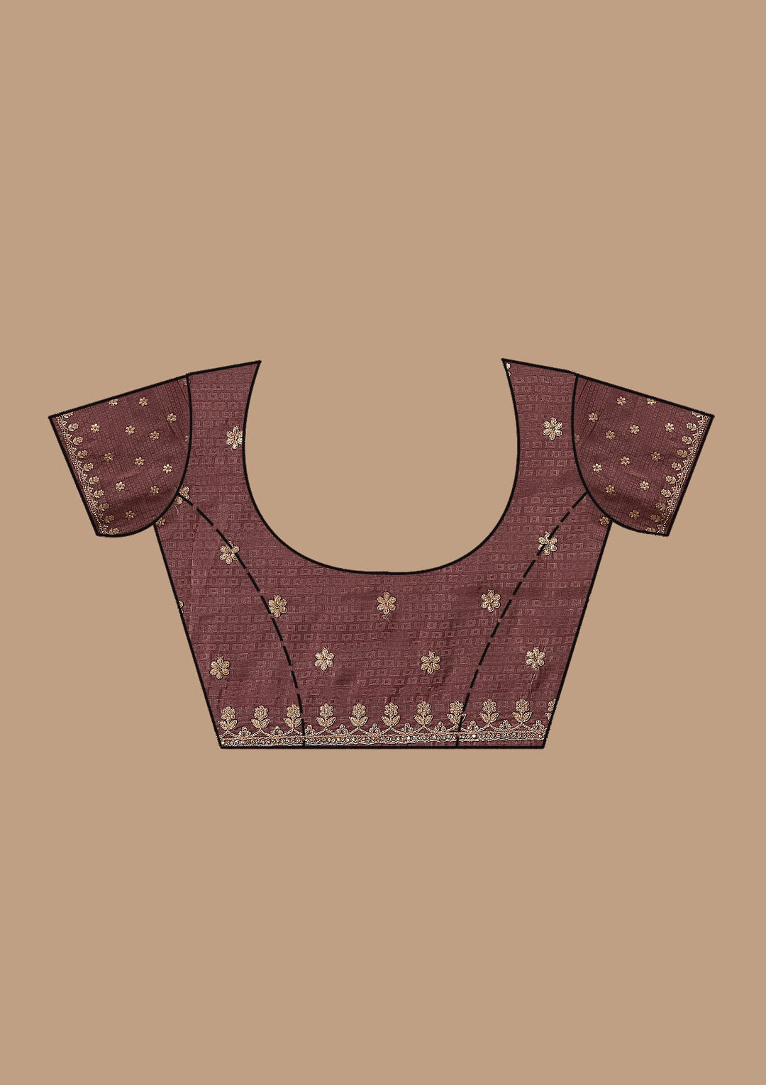 Wine Gotapatti Organza Saree-koskii