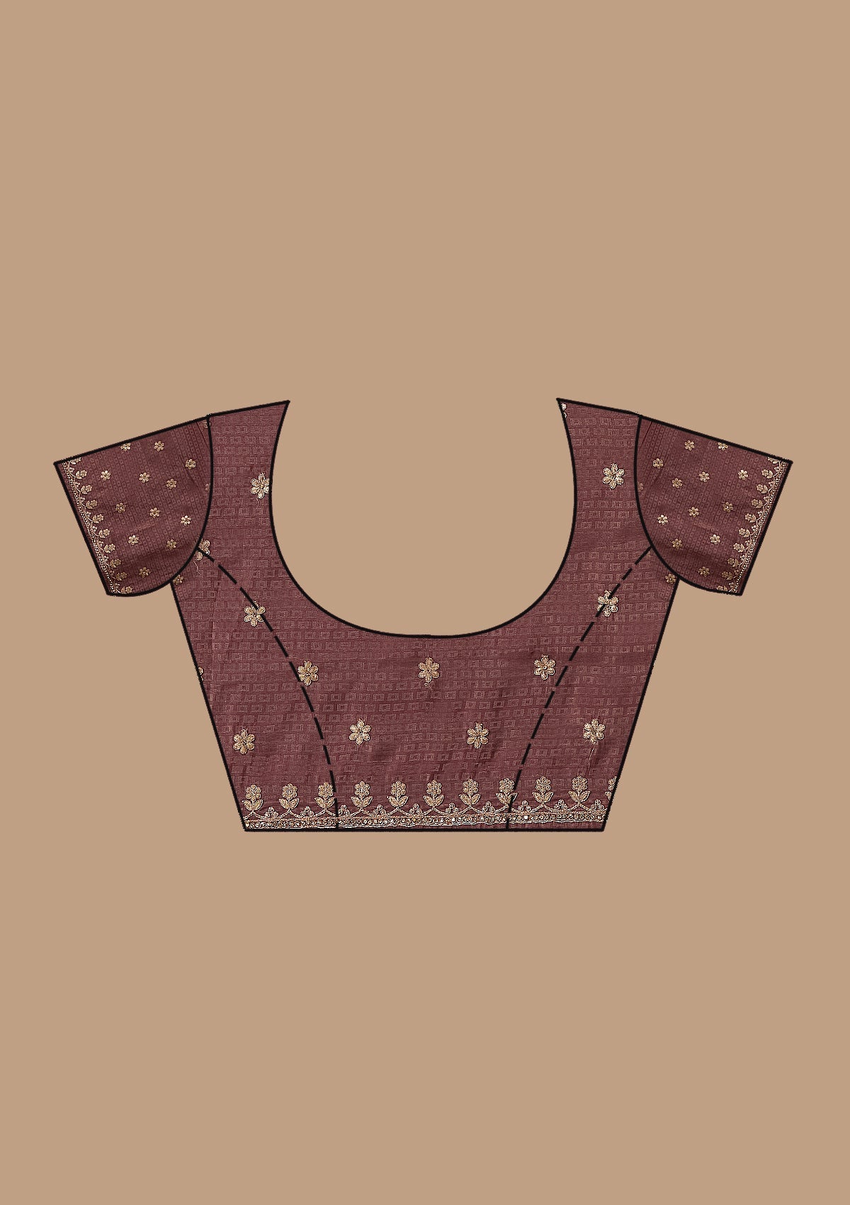 Wine Gotapatti Organza Saree-koskii