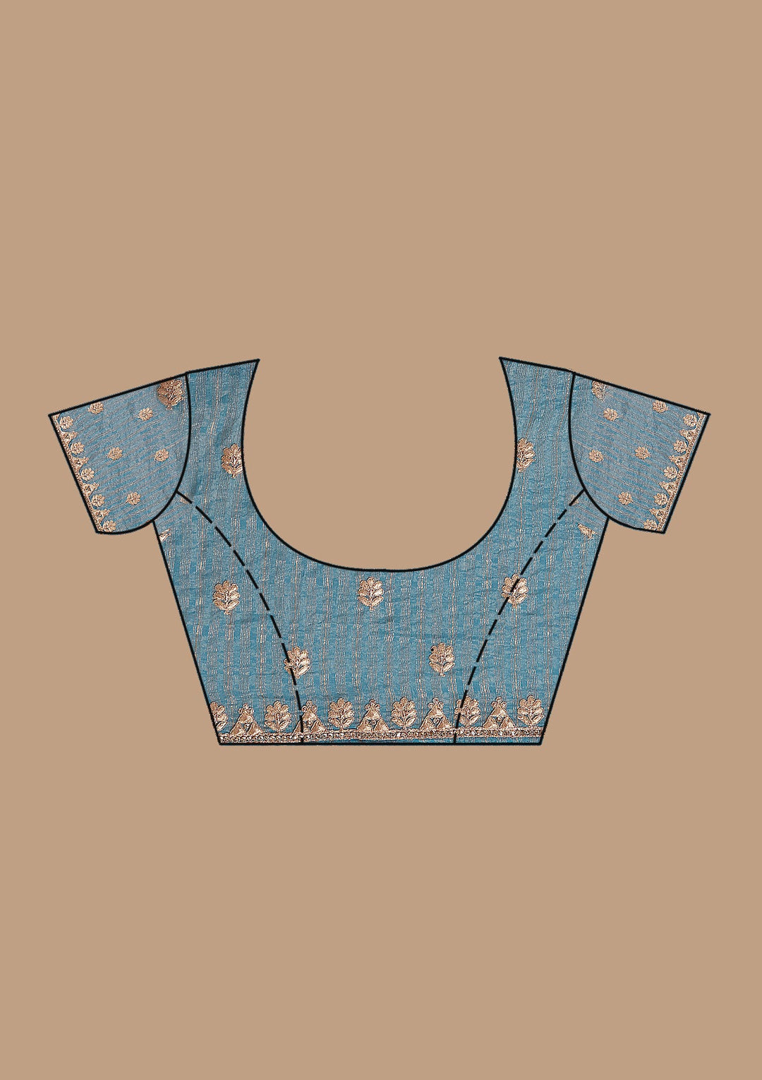 Blue Gotapatti Chiffon Saree-koskii