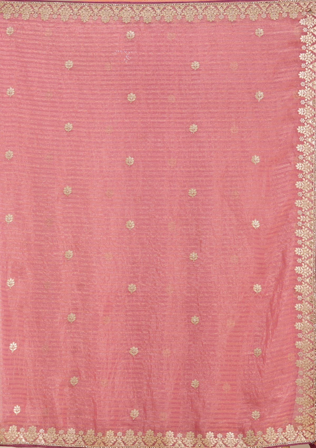 Gajari Pink Gotapatti Chiffon Saree-koskii