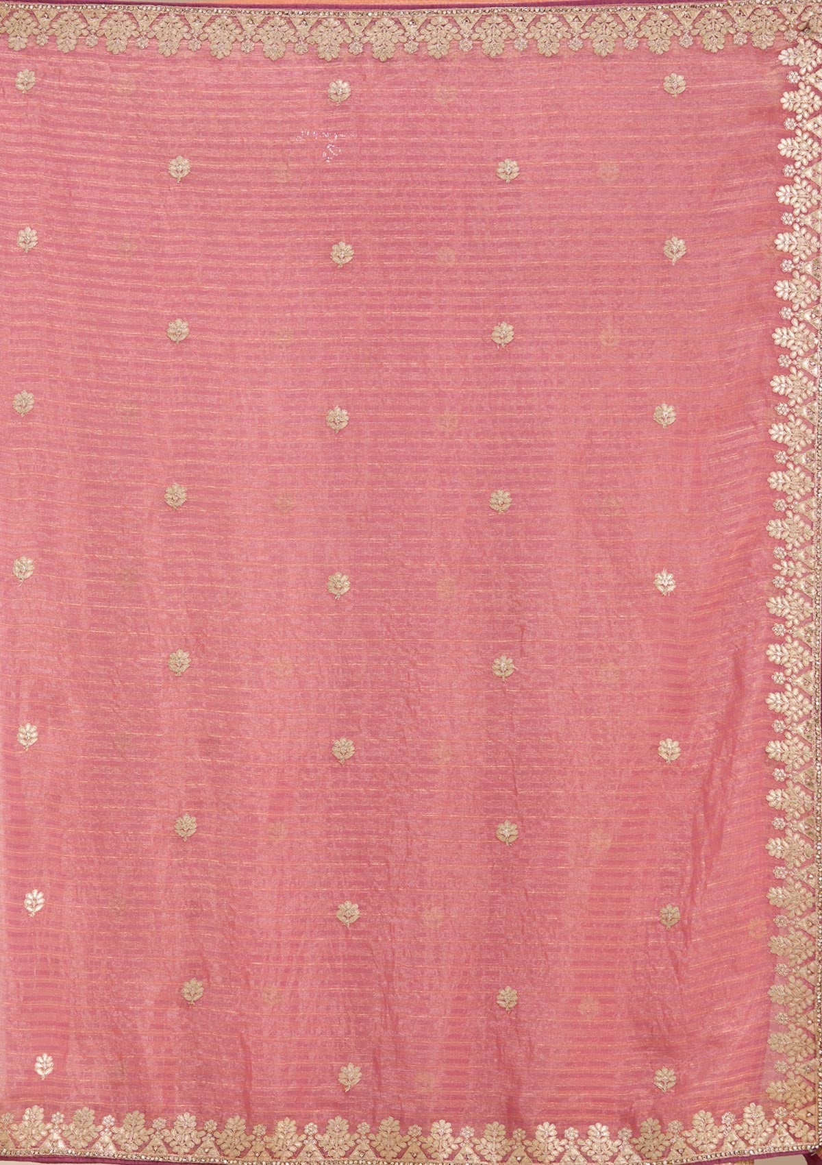 Gajari Pink Gotapatti Chiffon Saree-koskii