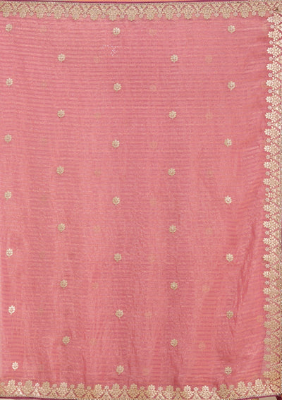 Gajari Pink Gotapatti Chiffon Saree-koskii