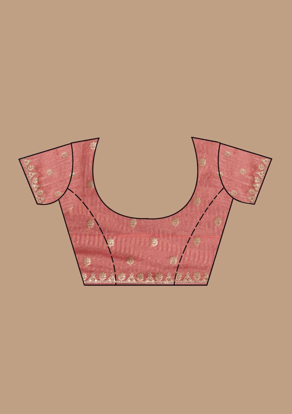Gajari Pink Gotapatti Chiffon Saree-koskii