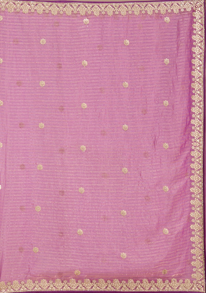 Purple Gotapatti Chiffon Saree-koskii