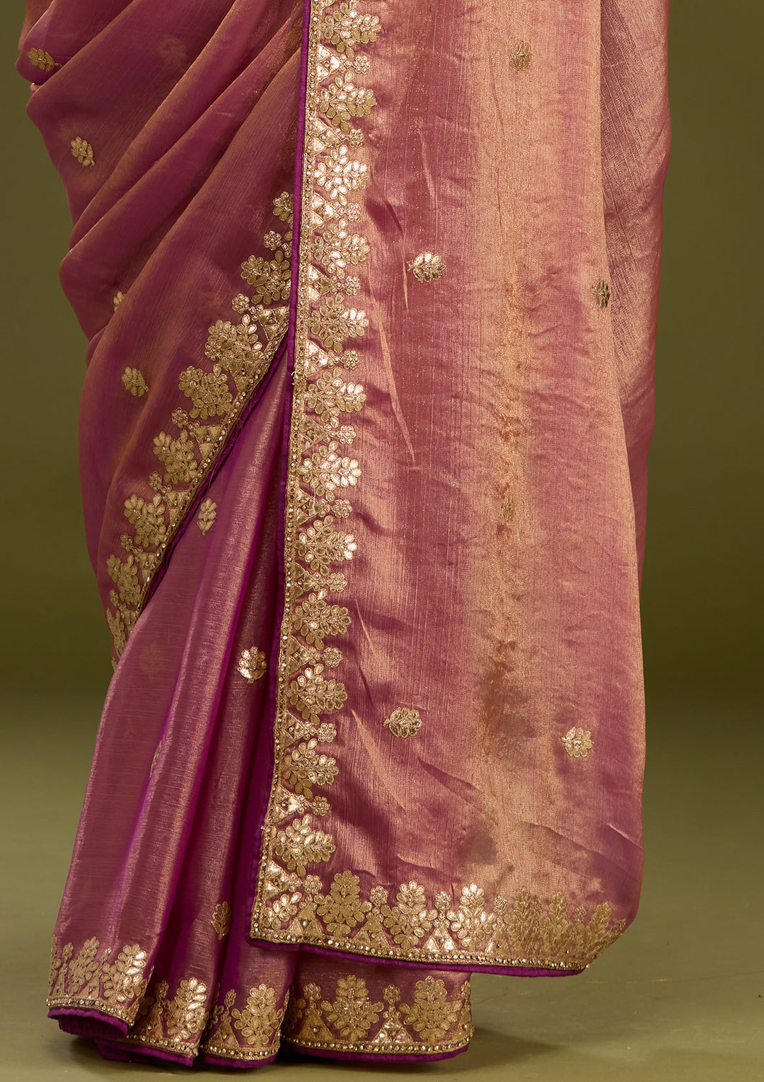 Purple Gotapatti Chiffon Saree