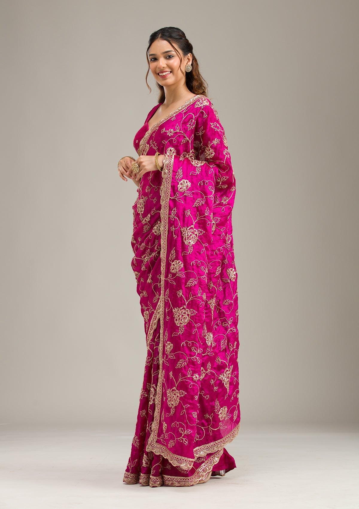 Turquoise Blue Threadwork Linen Unstitched Salwar Suit-koskii