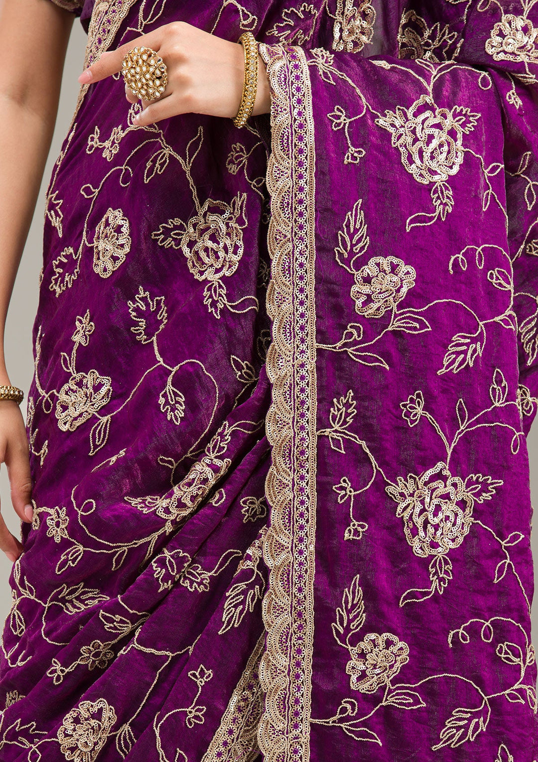 Black Threadwork Linen Unstitched Salwar Suit-koskii