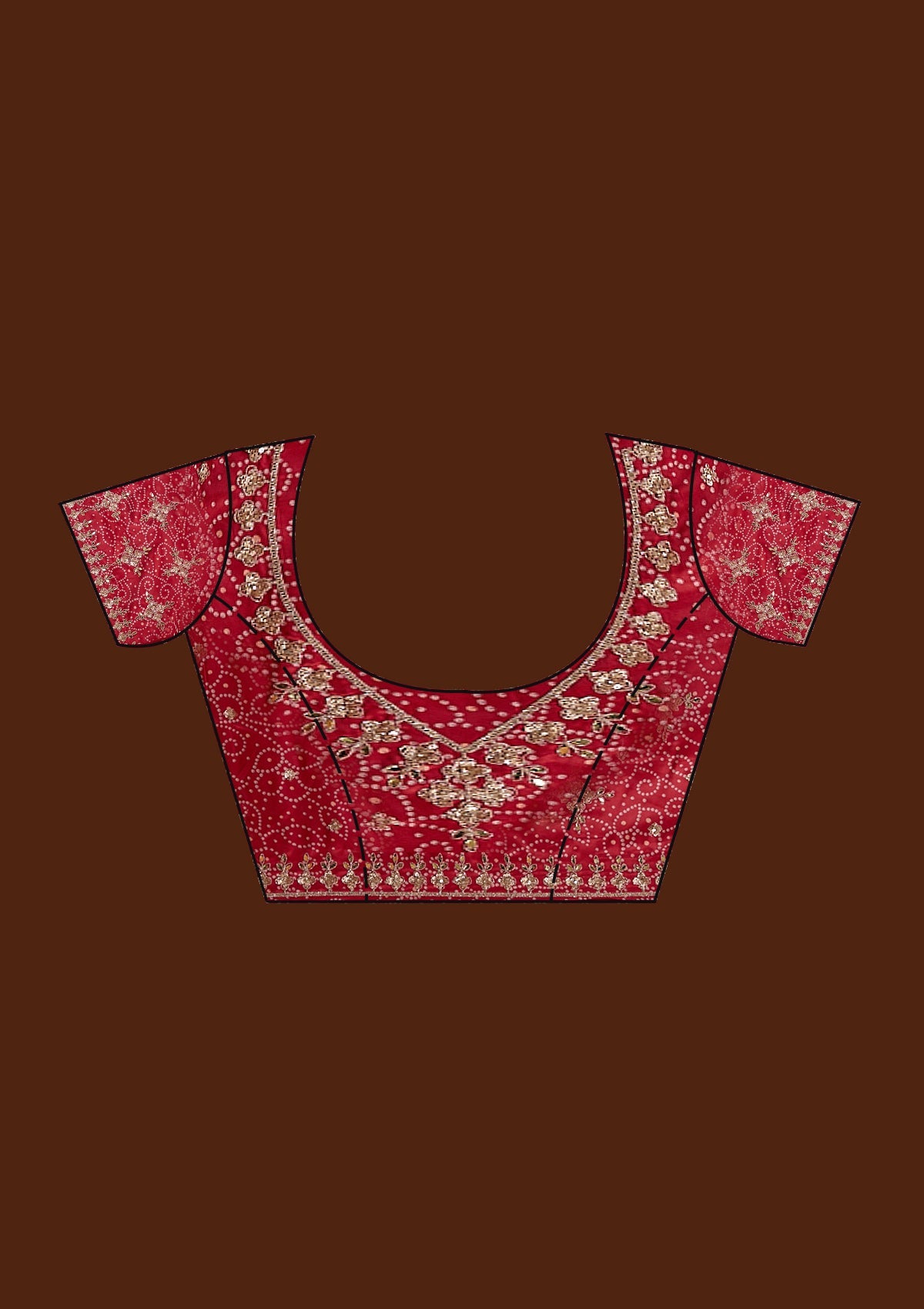 Beige Gotapatti Tissue Saree-Koskii