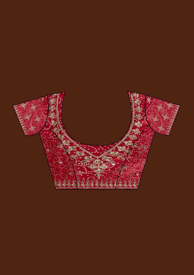 Beige Gotapatti Tissue Saree-Koskii